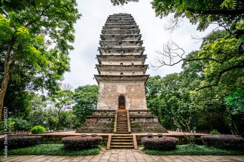 Wall Mural Lingbao pagoda in Leshan Giant Buddha Scenic Park in Leshan China