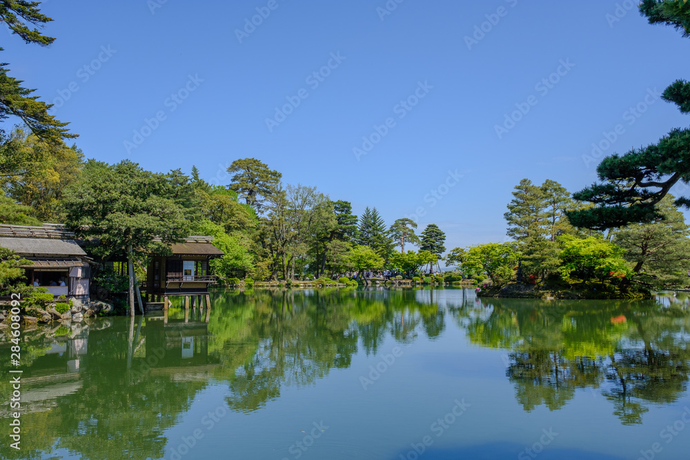 Kenrokuen, a japanese garden in Kanazawa, Japan