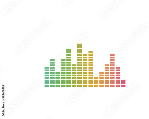 equaizer and sound effect ilustration logo vector icon