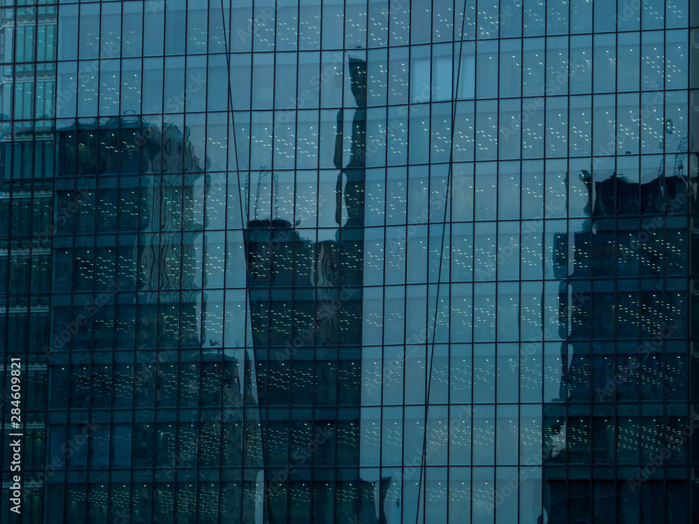 夜の高層ビル群の背景 Stock Photo Adobe Stock