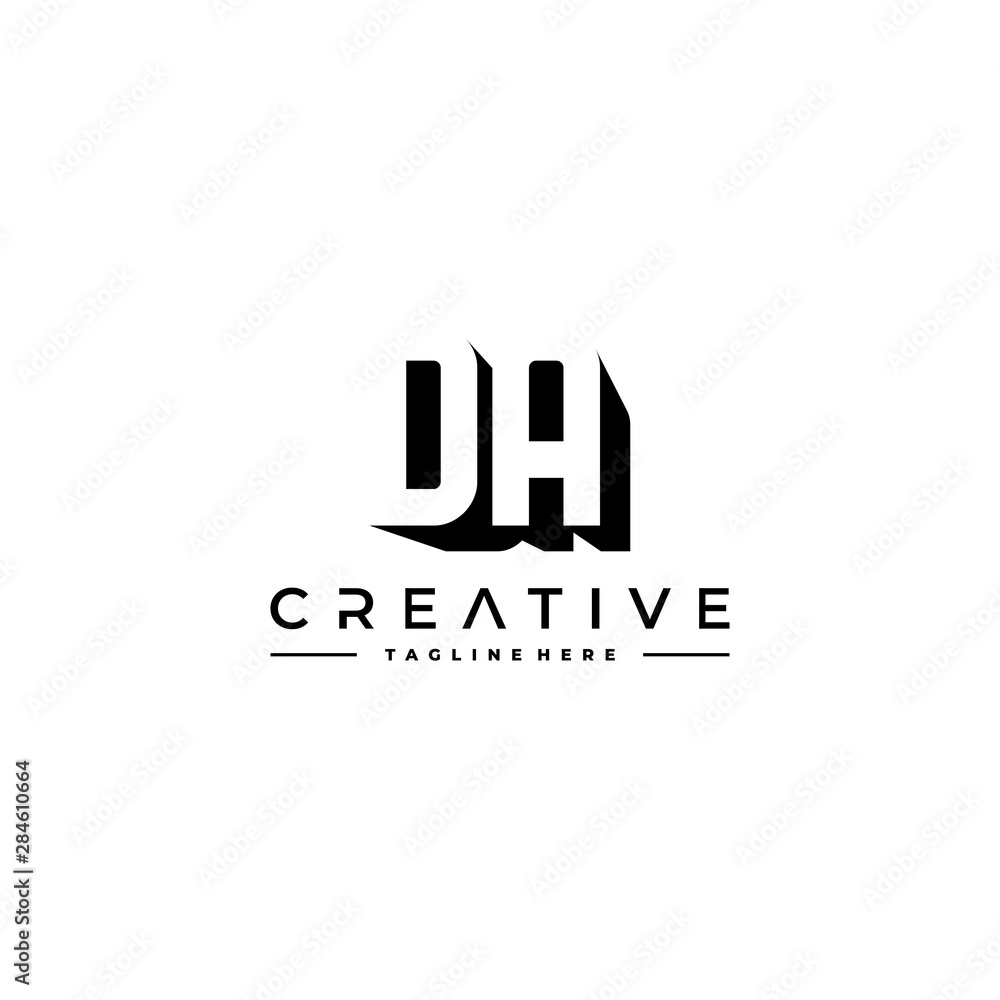 DA Letter Initial Logo Design in shadow shape design concept. DA Letter Initial Logo Design in shadow shape design concept.