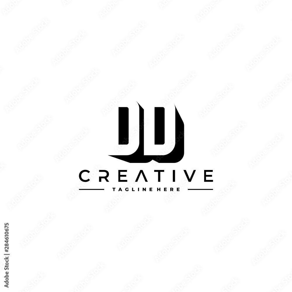 DD Letter Initial Logo Design in shadow shape design concept.