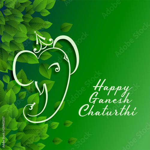 green eco happy ganesh chaturthi festival background