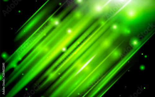 Abstract Luxury green light vector design on black background. Glow neon effect decoration backdrop concept for use element modern cover, banner, web, advertising, celebrating event, presentation