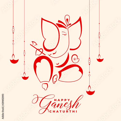 happy ganesh chaturthi indian festival background design