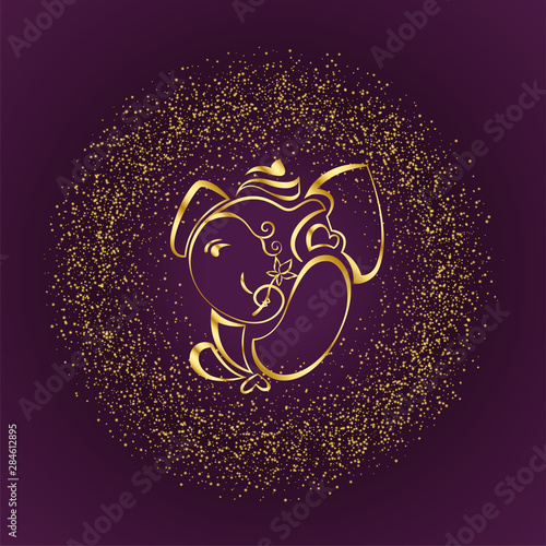 stylish golden lord ganesha design background