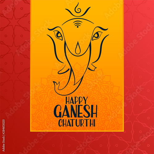 happy ganesh chaturthi festival event greeting design