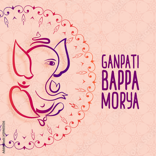 artistic festival greeting of ganesh chaturthi