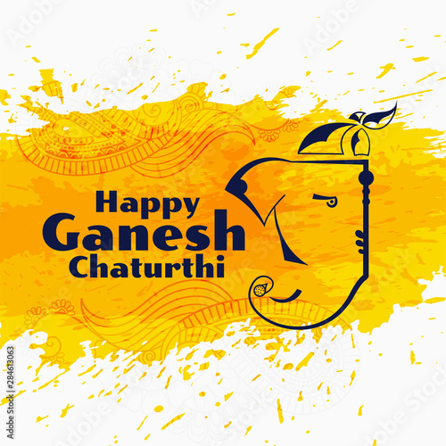 ganesh chaturthi festival background in watercolor style