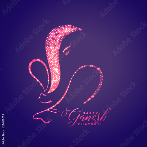 lord ganesha made with sparkles creative design