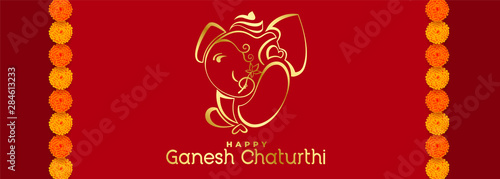 happy ganesh chaturthi mahotsav hindu festival banner
