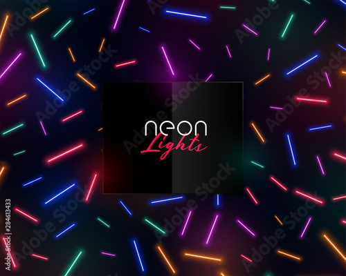 colorful neon confetti lights shiny background design