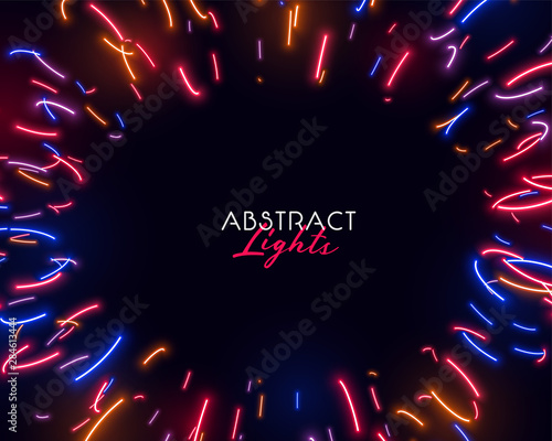 colorful abstract neon lights in irregular shapes background