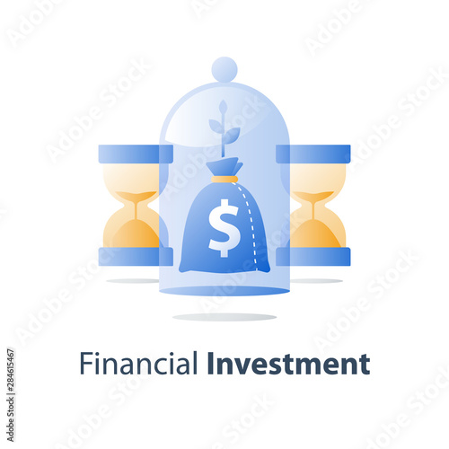 Long term investment, invest fund, capital allocation, pension savings account, bank deposit, value increase, wealth management