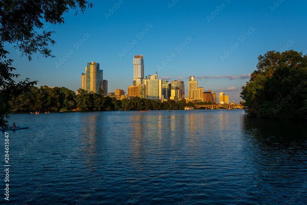 Austin From Zilker Park At Sunset