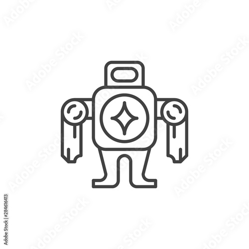 Robot vector concept minimal icon or sign in outline style
