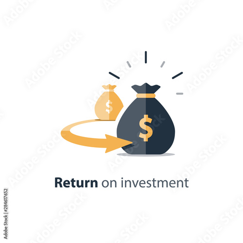 Refinancing concept, financial consolidation, revenue increase, return on long term investment