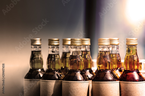 Many bottles of alcohol