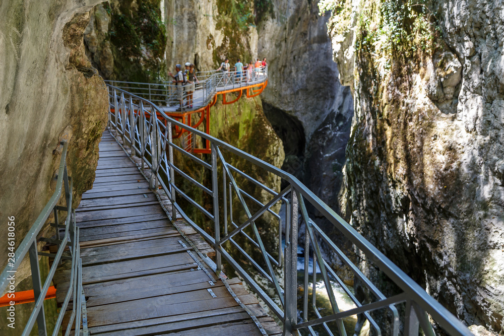 Gorges du Fier walkway, close to Annecy, France