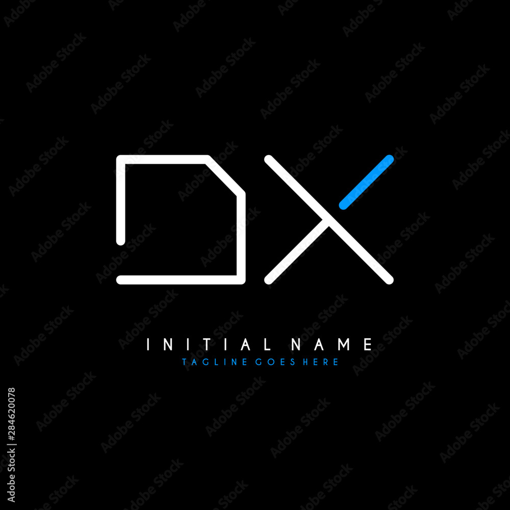 Initial D X DX minimalist modern logo identity vector Initial D X DX minimalist modern logo identity vector