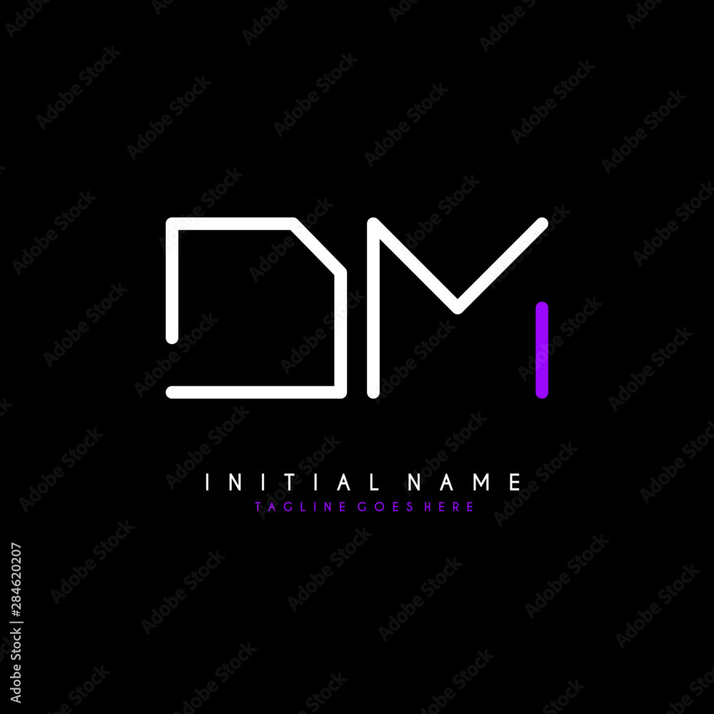 Initial D M DM minimalist modern logo identity vector Initial D M DM minimalist modern logo identity vector