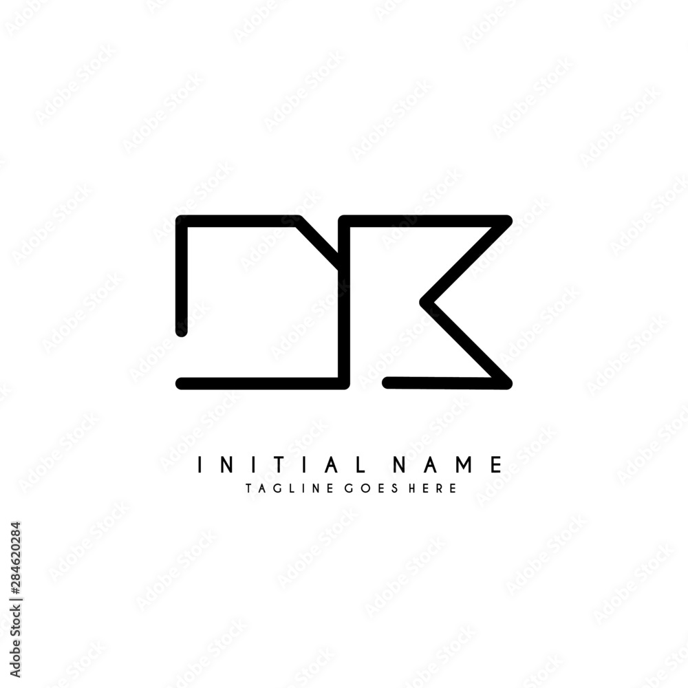 Initial D B DB minimalist modern logo identity vector - obrazy, fototapety, plakaty 