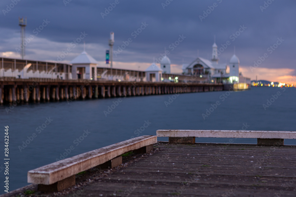 The cunningham pier with selective focus located at geelong victoria australia on 6th August 2019