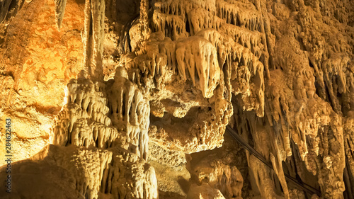 limestone formations in the cathedral room of lewis and clark caverns photo