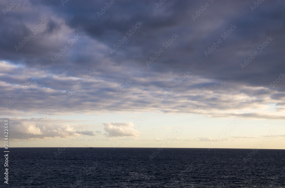 Atlantic ocean sunset, landscape