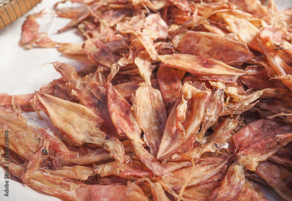 Dried squid, preserved seafood