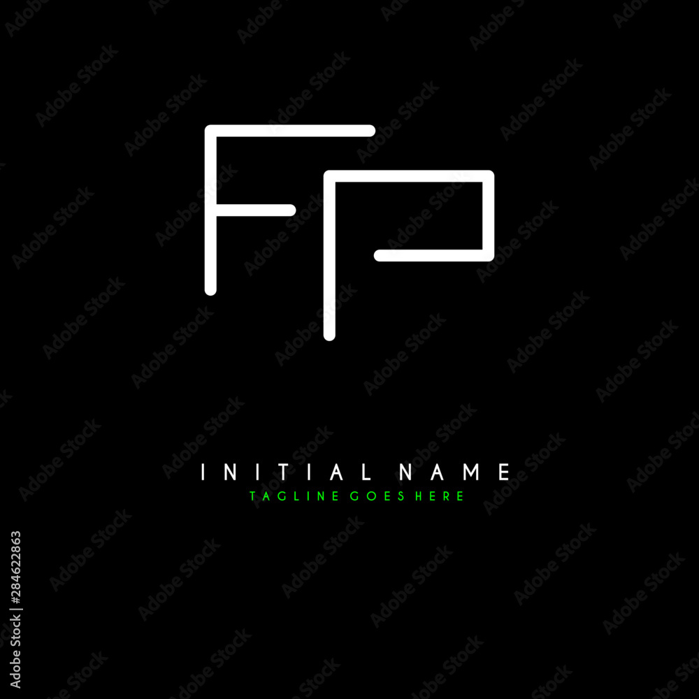 Initial F P FP minimalist modern logo identity vector Initial F P FP minimalist modern logo identity vector