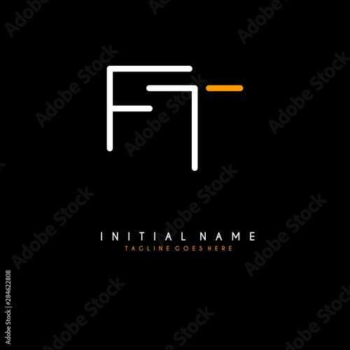 Initial F T FT minimalist modern logo identity vector