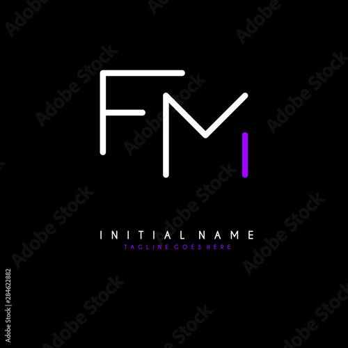 Initial F M FM minimalist modern logo identity vector