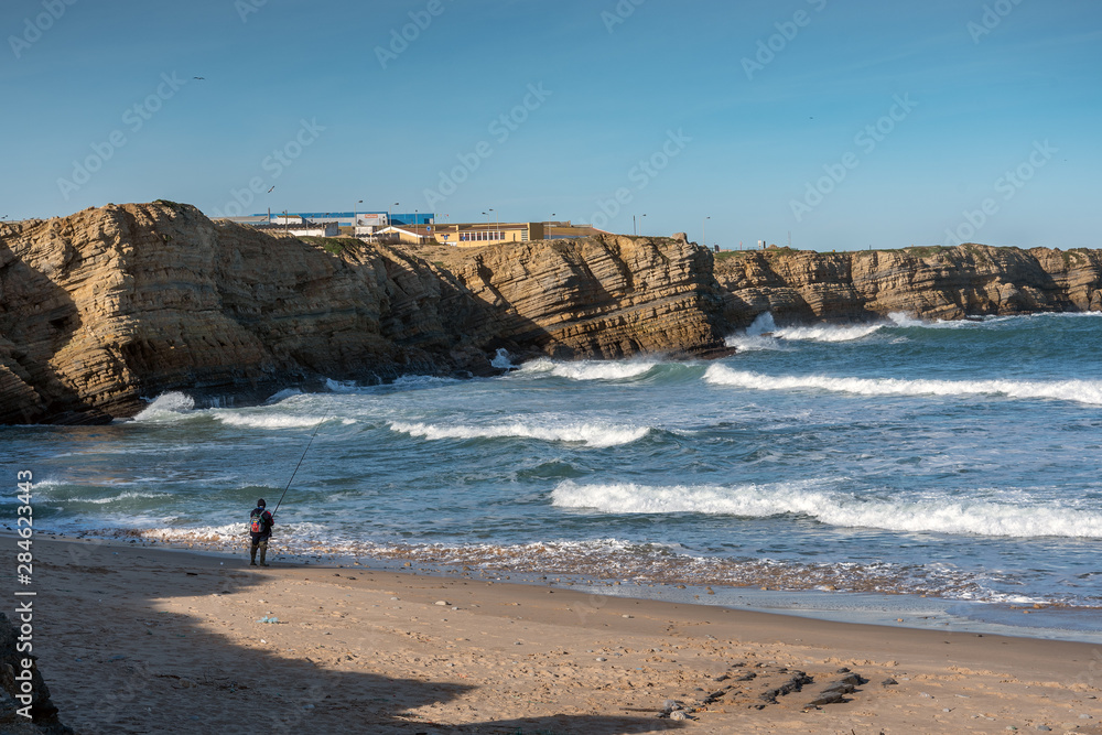 Atlantic ocean coast at Peniche, Portugal.