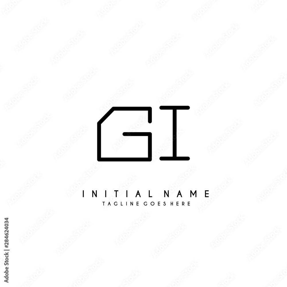 Initial G I GI minimalist modern logo identity vector Initial G I GI minimalist modern logo identity vector