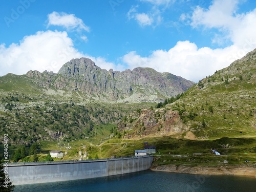 The  Laghi Lakes   in the Orobie Alps  A small valley with pastures  woods and lakes Among the Italian Mountains  near the town of Bergamo - August 2019.