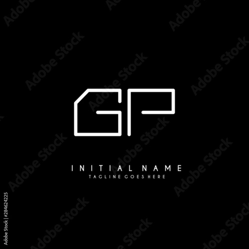 Initial G P GP minimalist modern logo identity vector