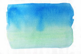 Abstract pattern blue and green color on white background , Illustration watercolor hand draw and painted on paper
