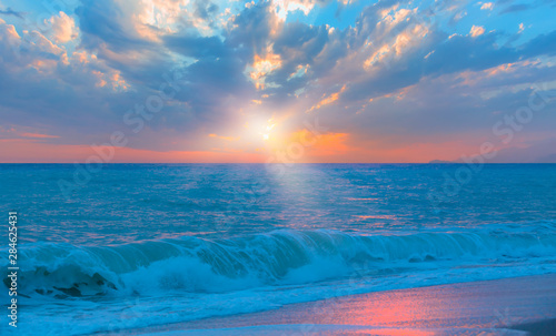 Amazing sunset over the sea - Alanya  Turkey