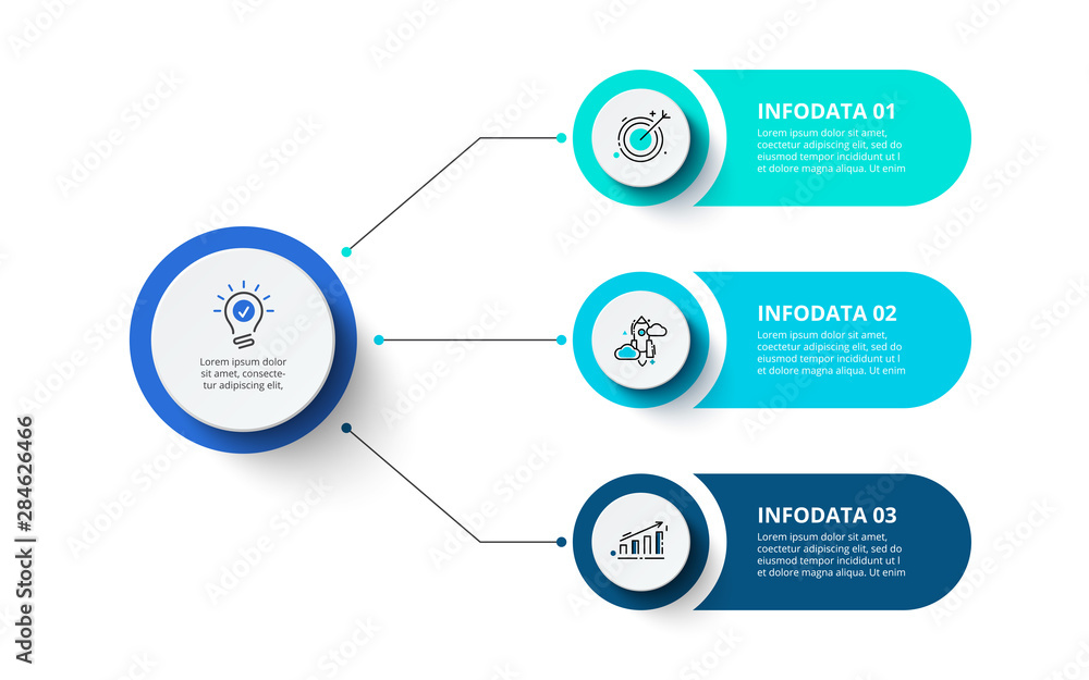 Three circles infographic elements. Business template for presentation. Vector flowchart concept with 3 options or steps. Three circles infographic elements. Business template for presentation. Vector flowchart concept with 3 options or steps.