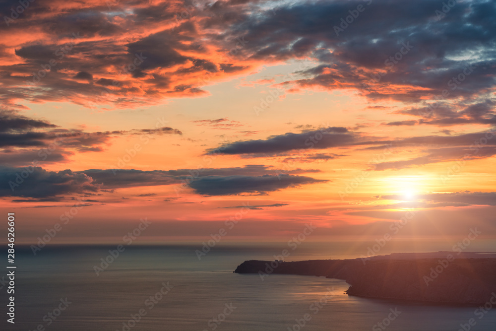 Majestic sunset with colorful clouds Majestic sunset with colorful clouds