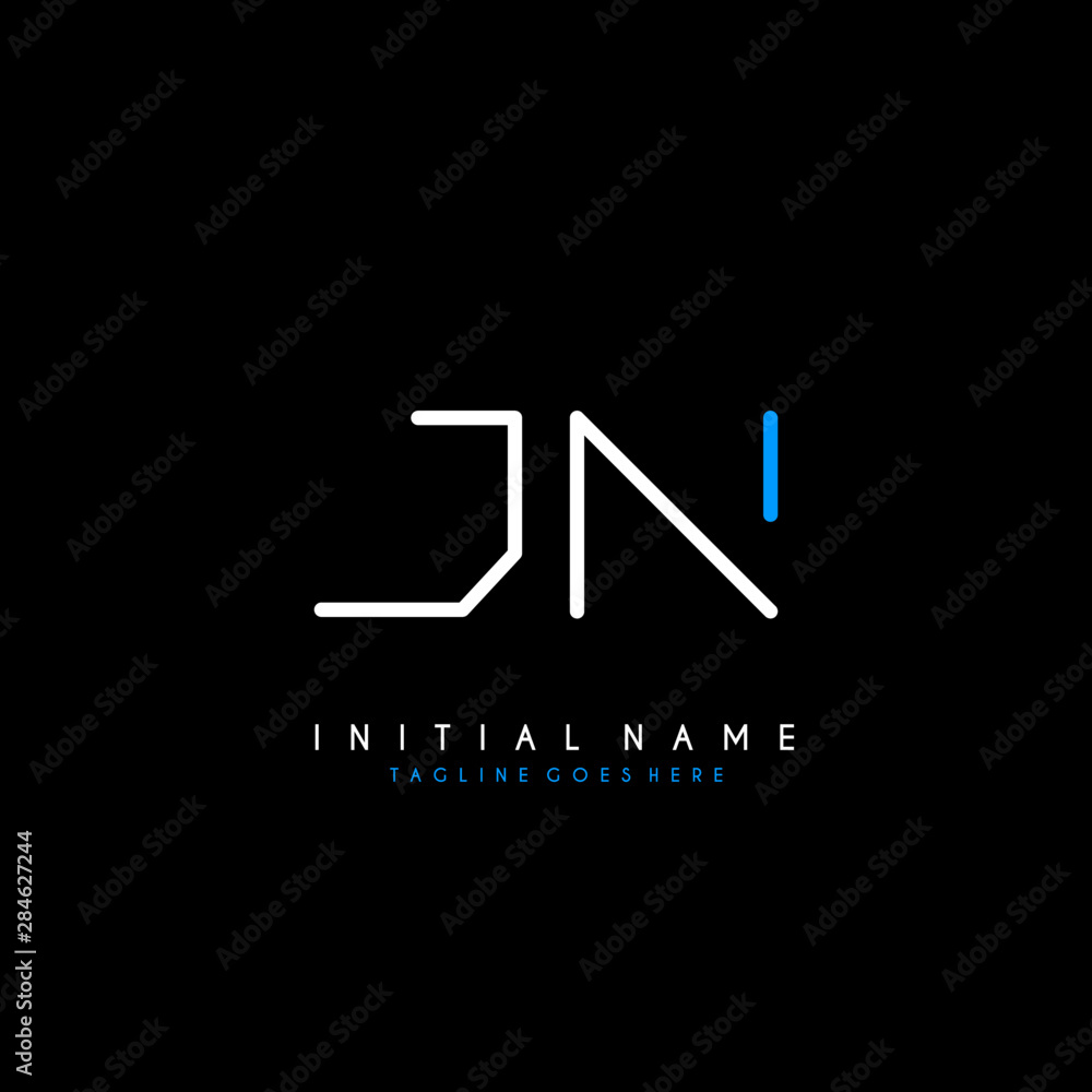 Initial J N JN minimalist modern logo identity vector Initial J N JN minimalist modern logo identity vector