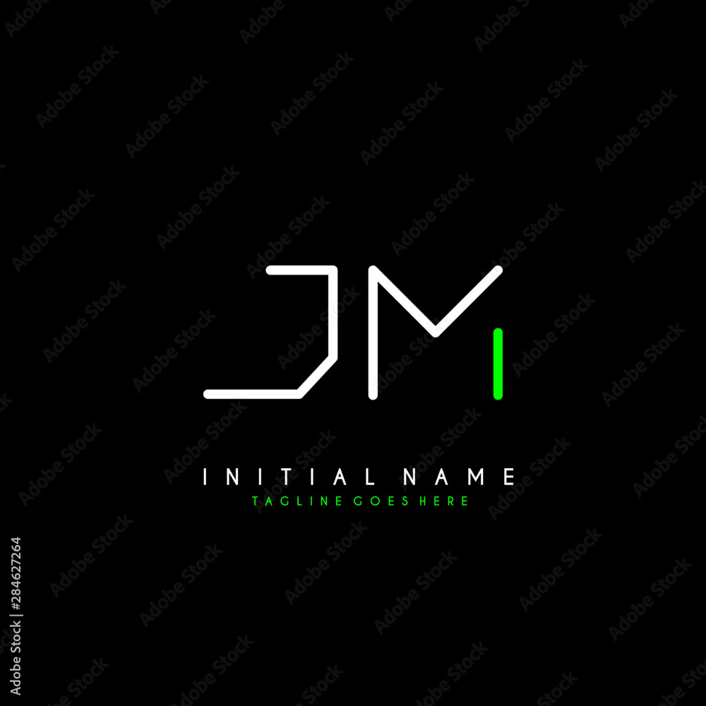Initial J M JM minimalist modern logo identity vector Initial J M JM minimalist modern logo identity vector