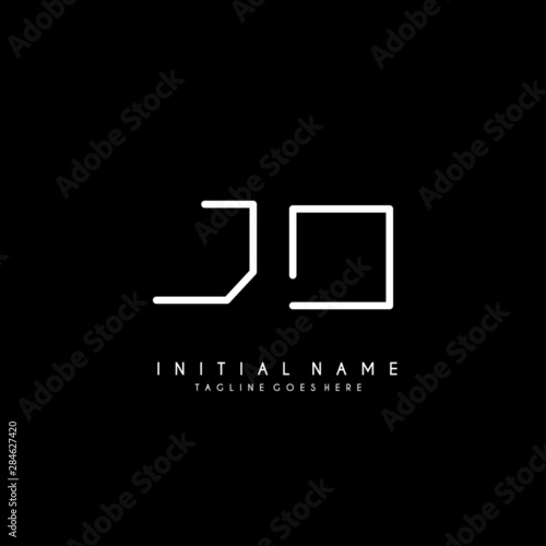 Initial J O JO minimalist modern logo identity vector