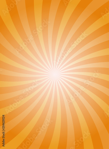 Sunlight wide horizontal background. Orange color burst background. Vector illustration.