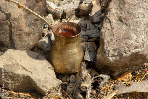 coffee welded on a fire