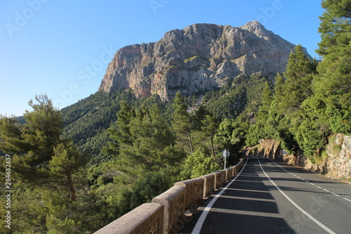 On the road from Soller to Lluc  West Coast  Mallorca  Spain