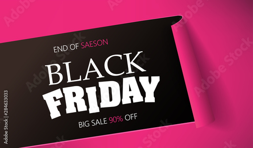 Black friday sale banner layout design template background. Vector illustration
