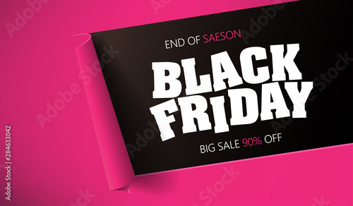 Black friday sale banner layout design template background. Vector illustration