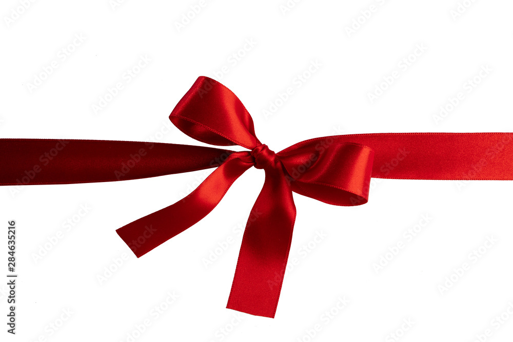 Red ribbon bow on white Red ribbon bow on white